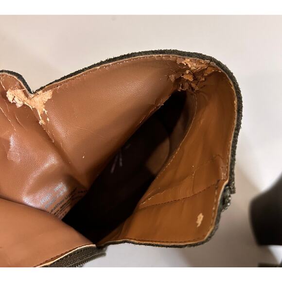 Kenneth Cole Women's High Idol Metallic Leather Green Zip Up Ankle Boots - Picture 11 of 15